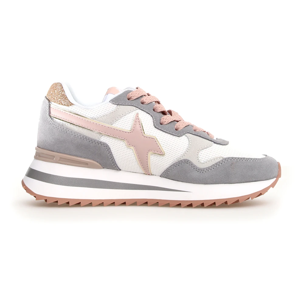 W6Yz Grijze Technische Sneaker met Suède Dames Schoenen Grijs