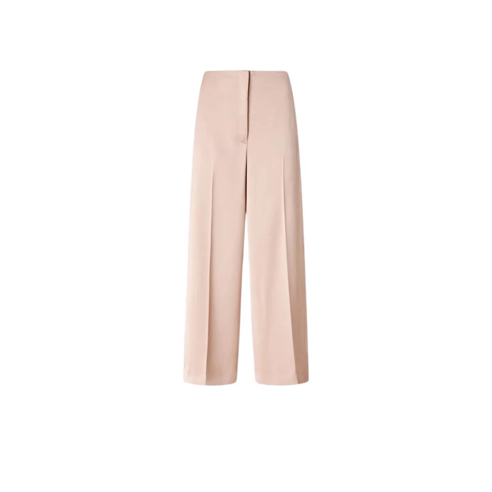 Pinko Vrouw Roze Broeken Dames, Xl, Satijn, Wijde Broek