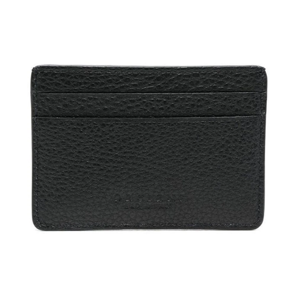 Orciani Zwarte Leren Kaarthouder Black Heren