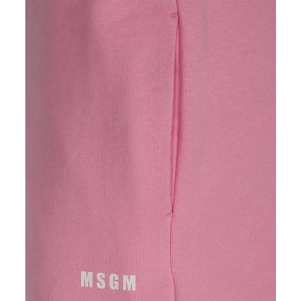Msgm Katoenen Logo Sweatpants Pink Dames