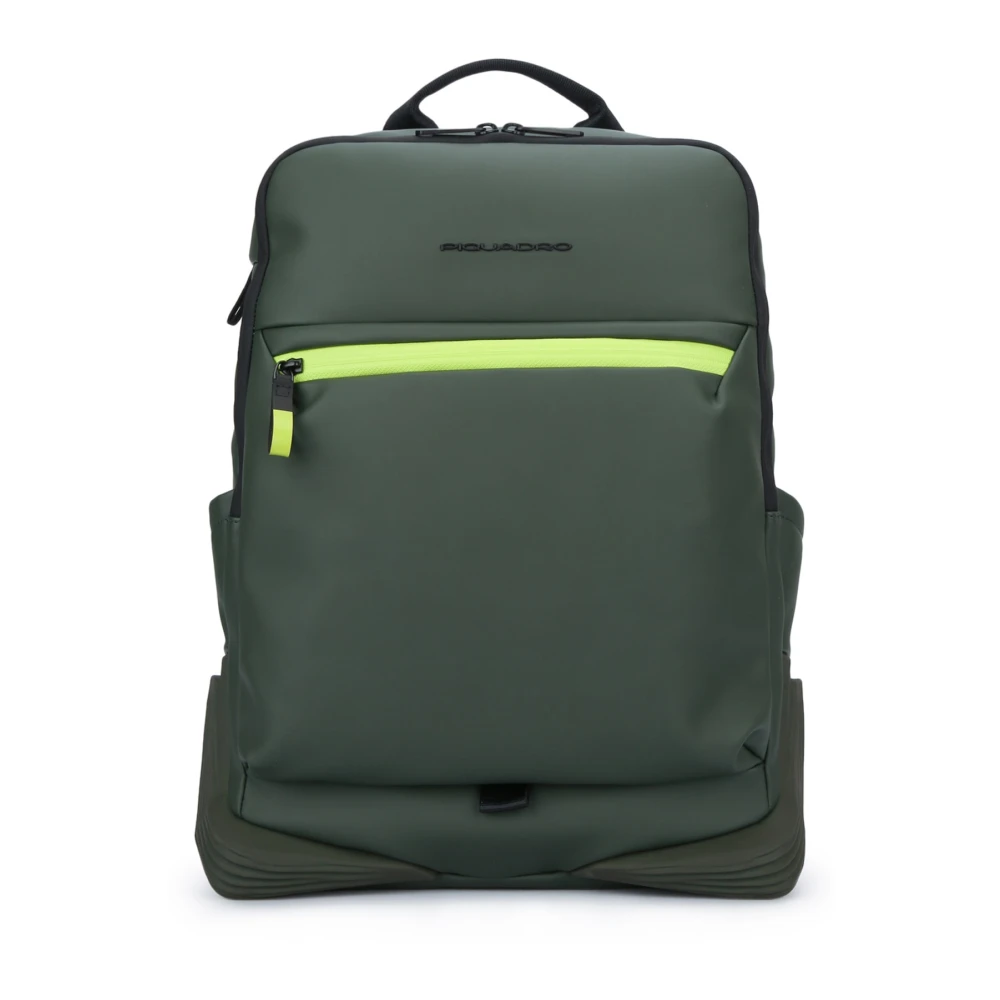 Piquadro Stoffen Laptop Rugzak met 2 Comparti ten Green Unisex