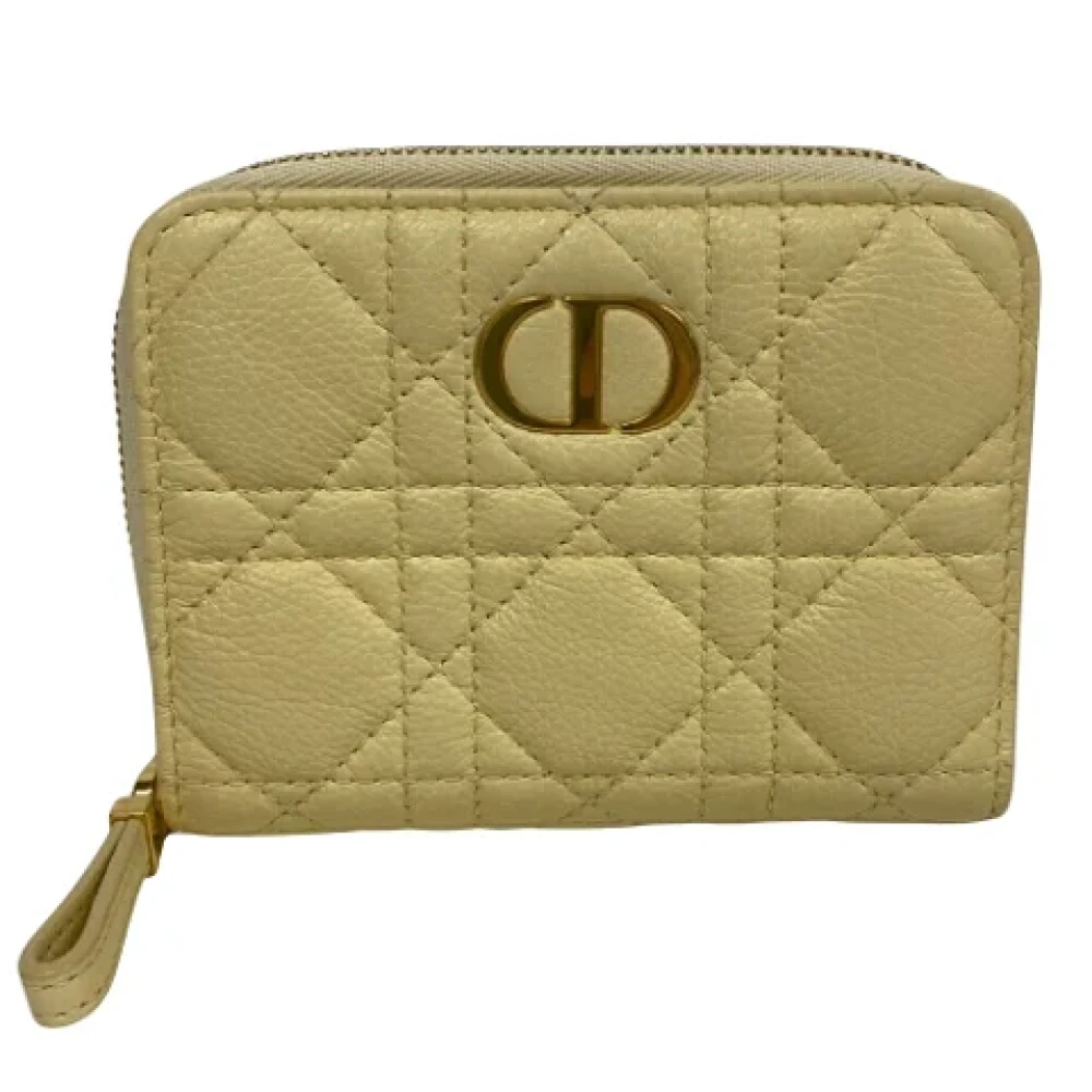 Dior Vintage Pre-owned Leather wallets Yellow Dames