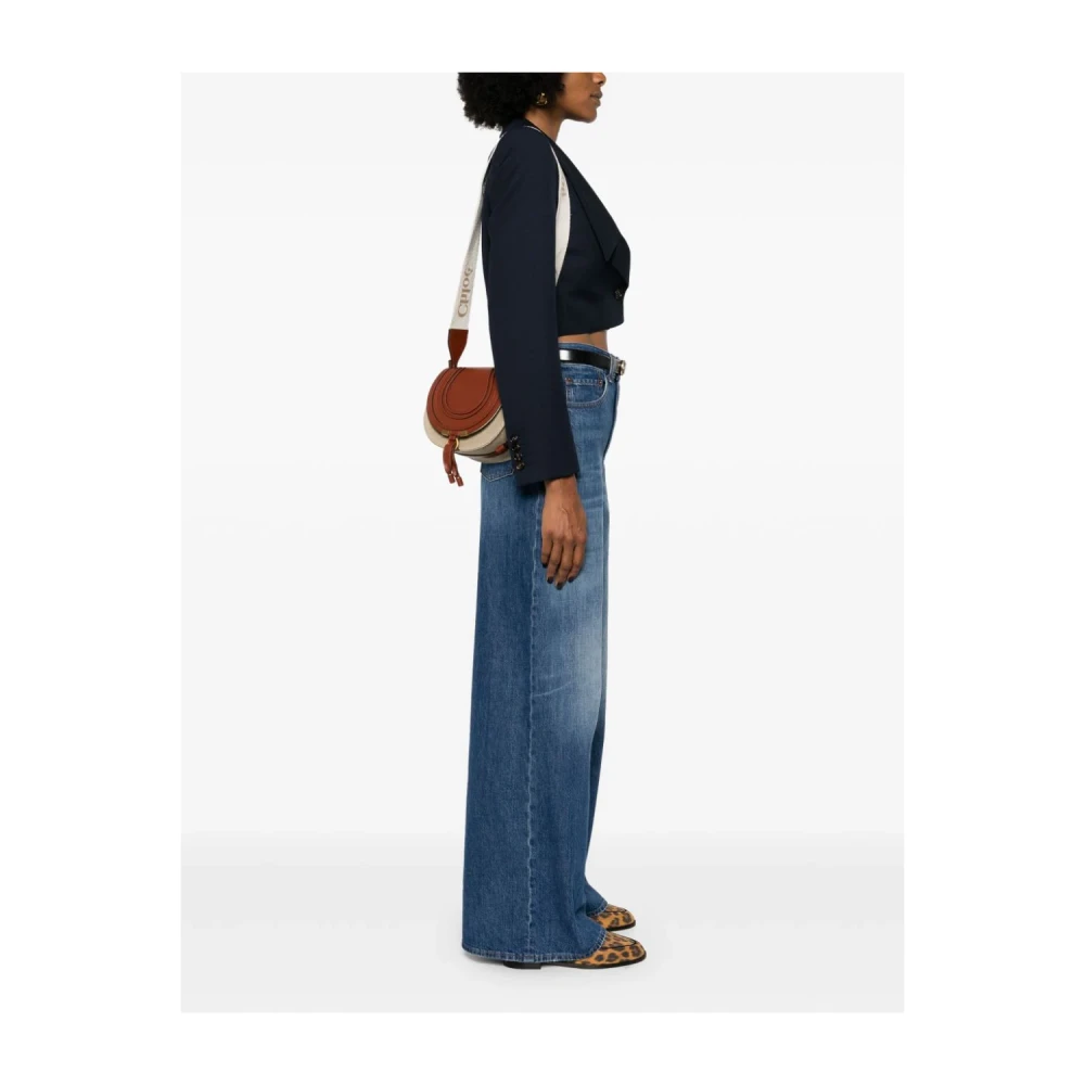 Chloé Bruine Linnen Schoudertas met Tassel Brown Dames