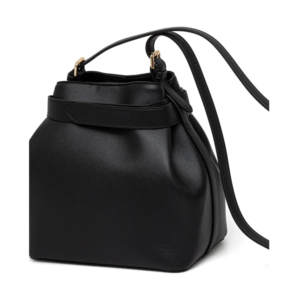 Twinset Zwarte Schoudertas met Logostempel Black Dames