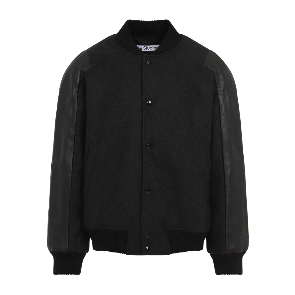 Acne Studios Donkergrijze Melange Bomberjack Gray Heren