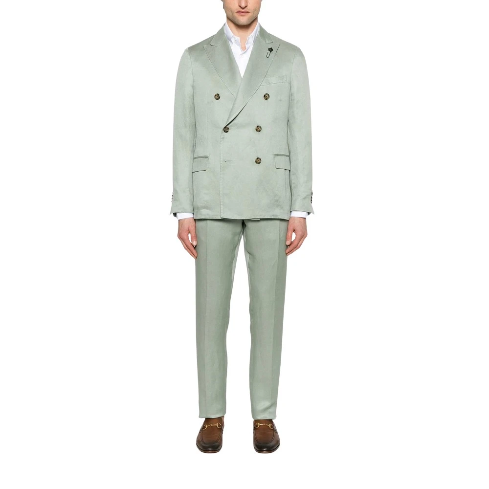 Lardini Salie Groen Dubbel-Borst Pak Green Heren