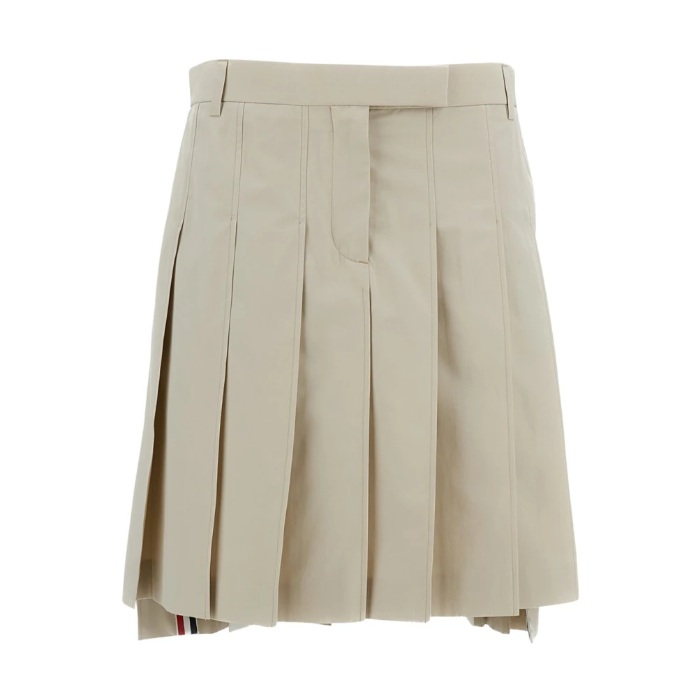 Thom Browne Women's Beige Short Skirts, M, Trapeze Miniskirt