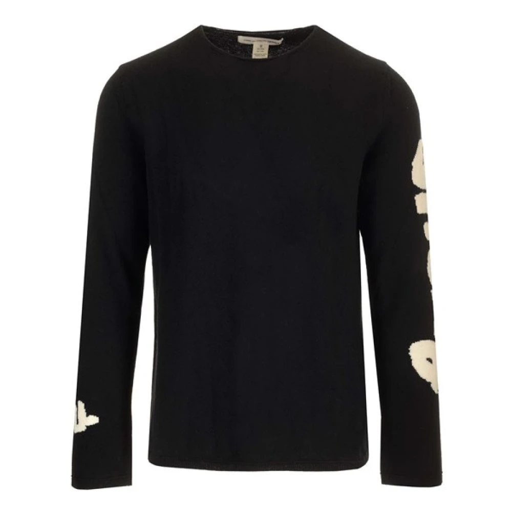 Comme des Garçons Zwarte wollen trui met ronde hals Strong Will Black Heren