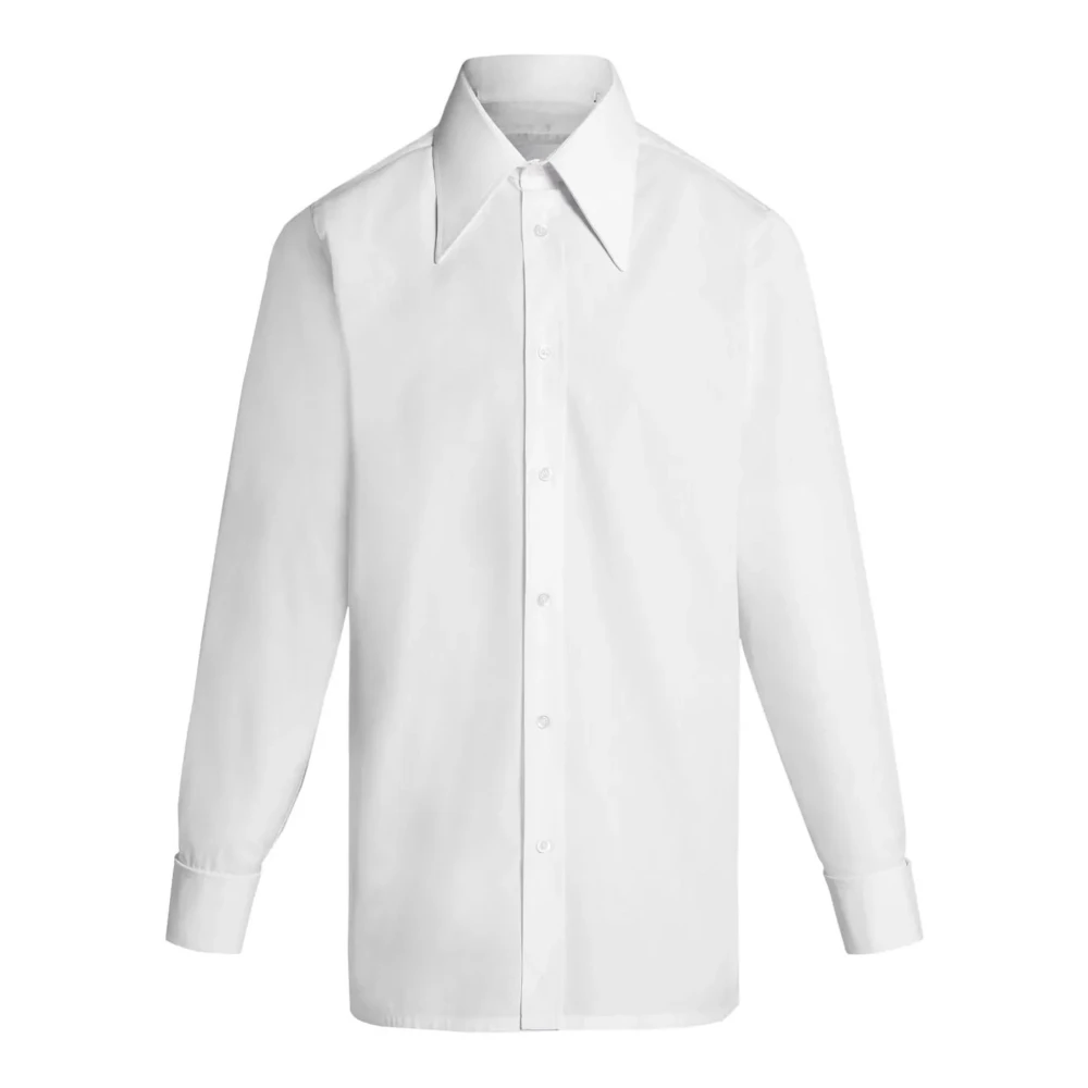 Maison Margiela Witte Katoenen Overhemd met Overdreven Kraag White Dames