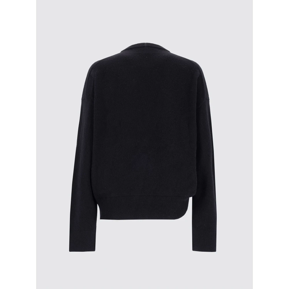 Laneus Asymmetrische Crewneck Trui Black Dames