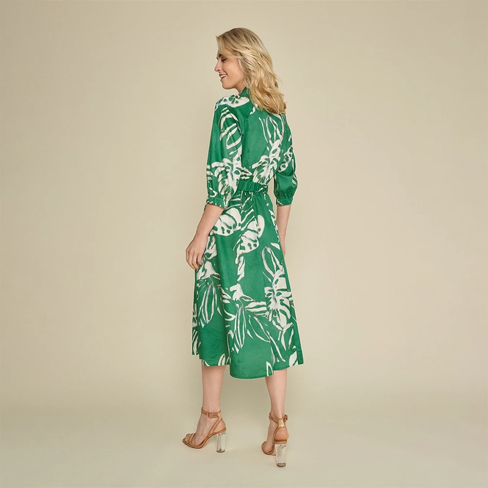 Marie Méro Bloemenprint Katoenen Jurk Green Dames
