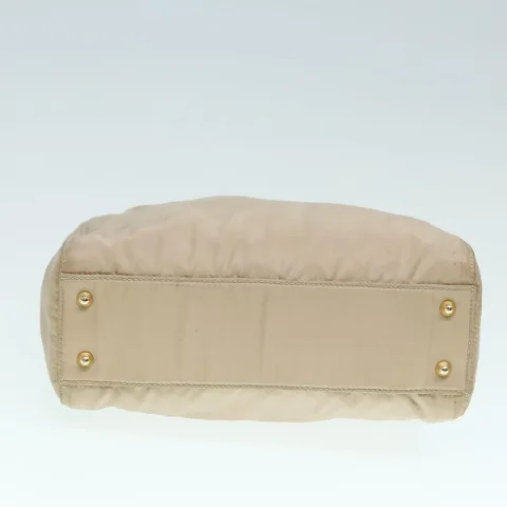 Prada Vintage Pre-owned Nylon handbags Beige Dames