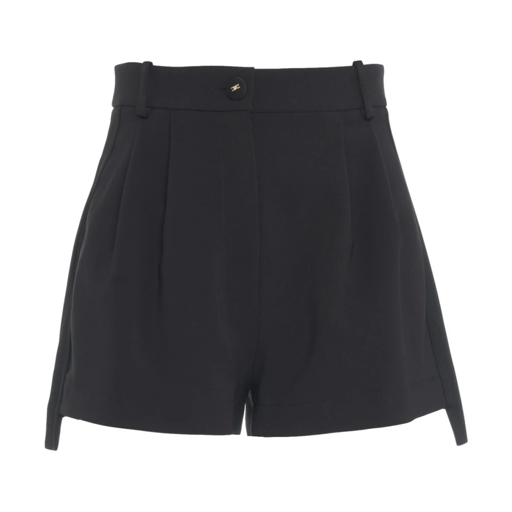 Elisabetta Franchi Zwarte Stretch Crêpe Bermuda Shorts Black Dames