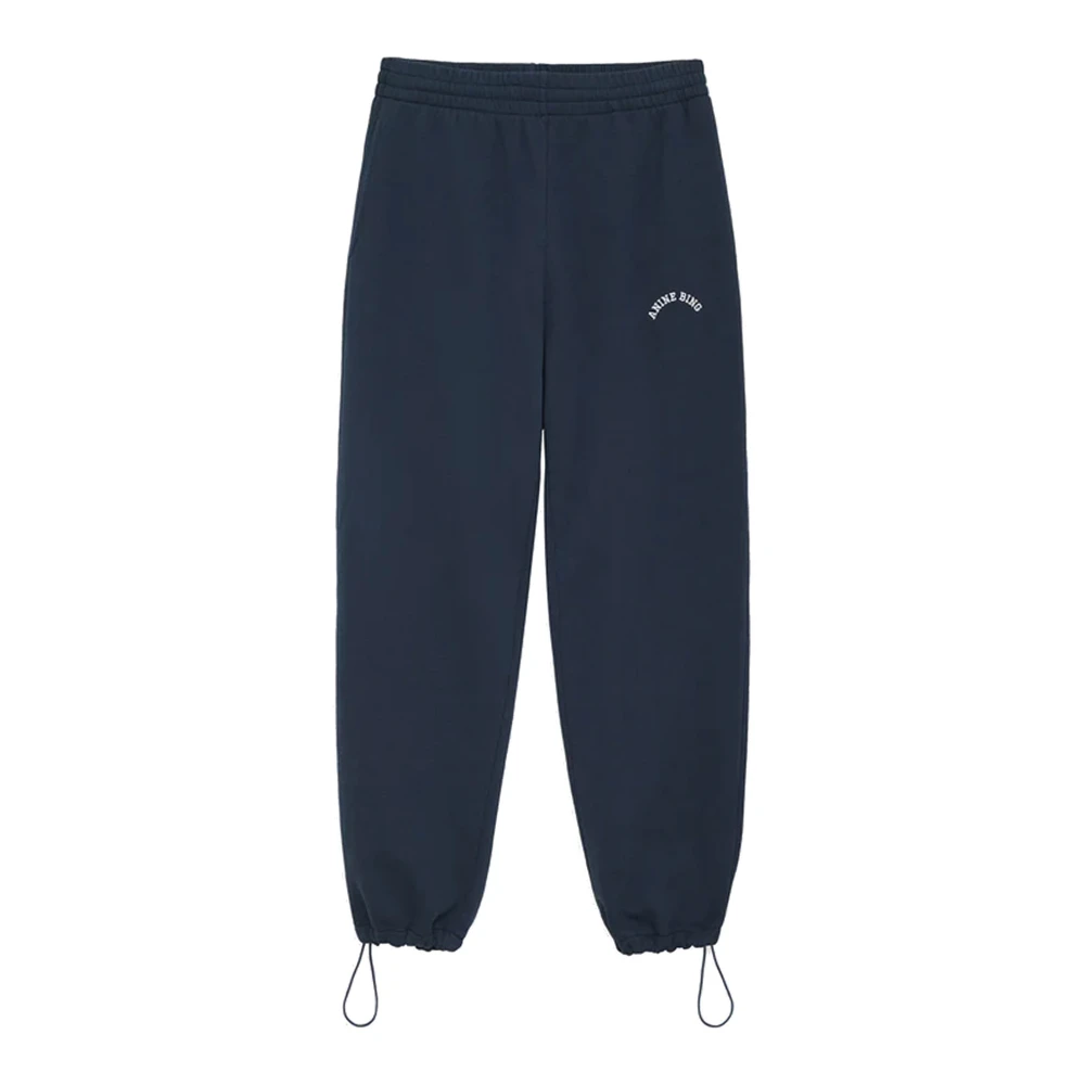 Anine Bing Zachte en comfortabele sweatpants met elastische tailleband en trekkoorden aan de onderkant van de benen Blue Dames