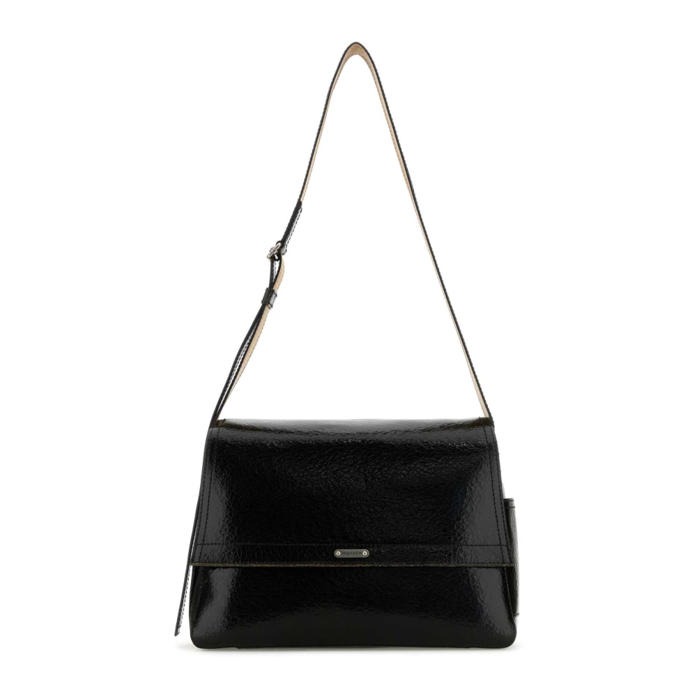 alexander mcqueen Stijlvolle Zwarte Leren Crossbodytas Black Heren