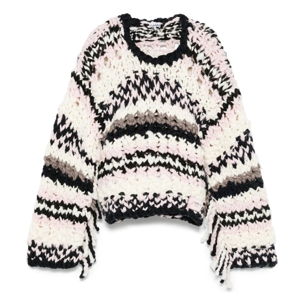 Ganni Multikleur Trui Ronde Hals Lange Mouwen Multicolor Dames