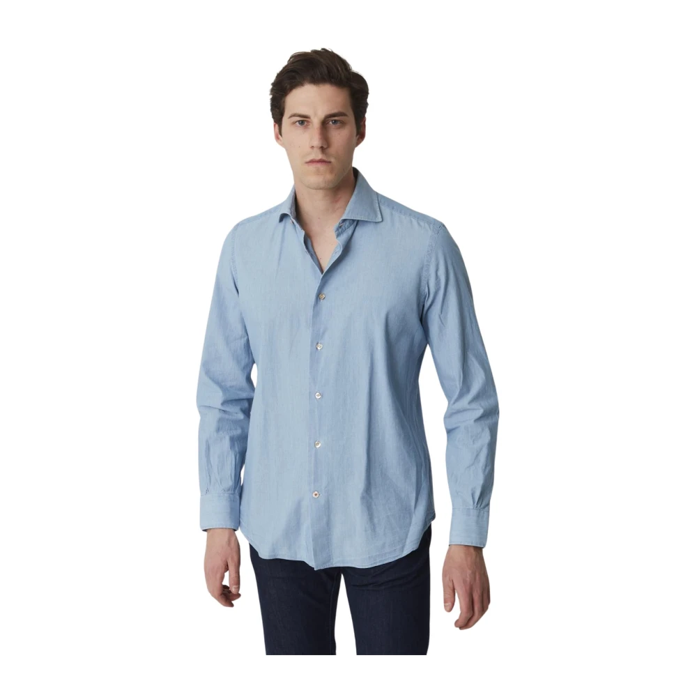 Mazzarelli Casual Shirts Blue Heren