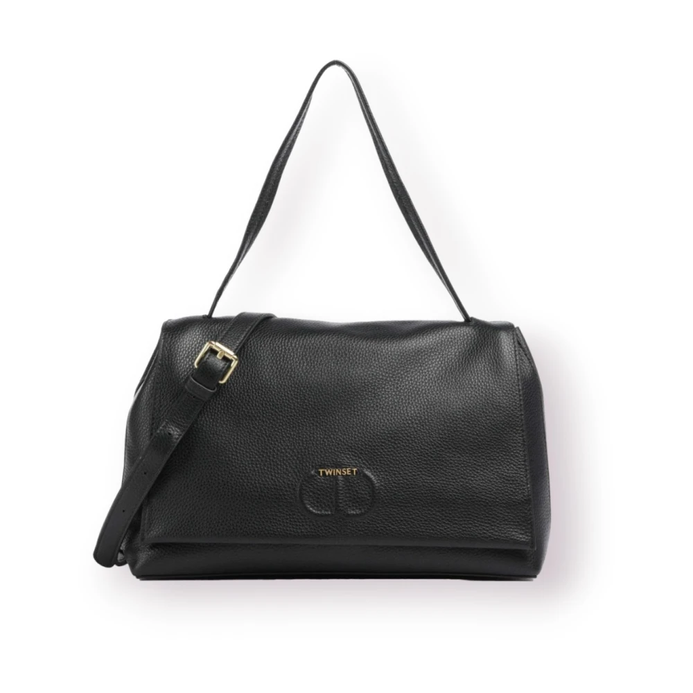 Twinset Leren tassen Black Dames