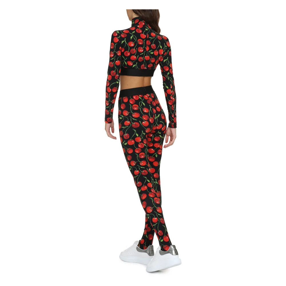 Dolce & Gabbana Crop Top met Kersenprint Multicolor Dames