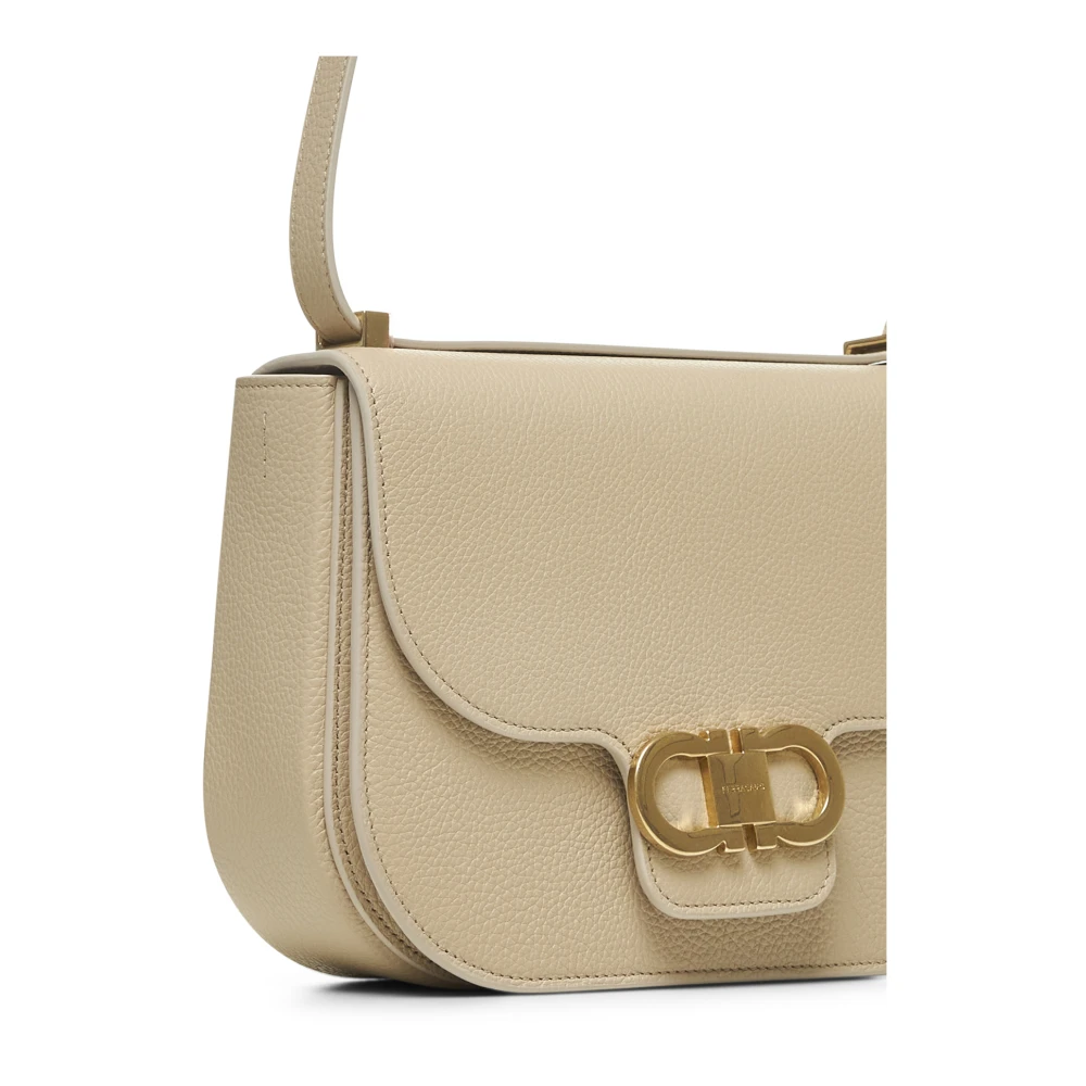Salvatore Ferragamo Stijlvolle Schoudertas Beige Dames