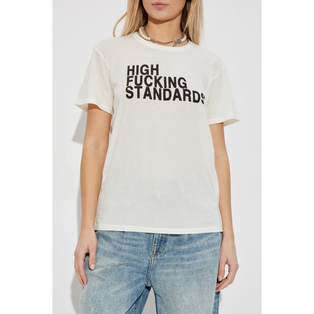 R13 T-shirt met print Beige Dames