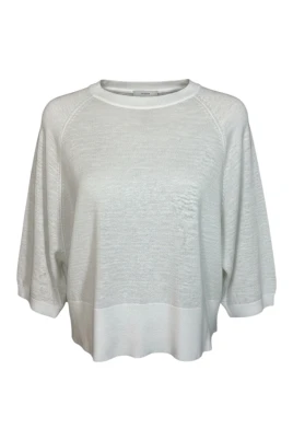 Linne-pullover med båthals