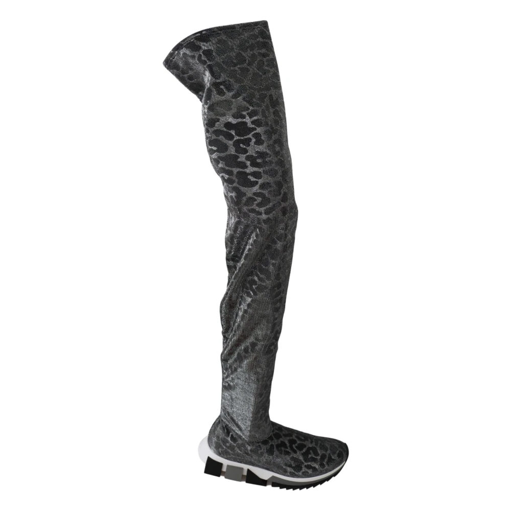 Dolce & Gabbana Women's Gray Over-The-Knee Sneaker Boots