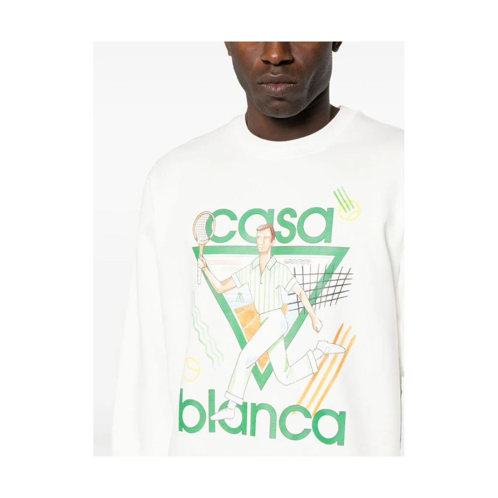 Casablanca Organisch Katoenen Grafische Print Sweatshirt White Heren