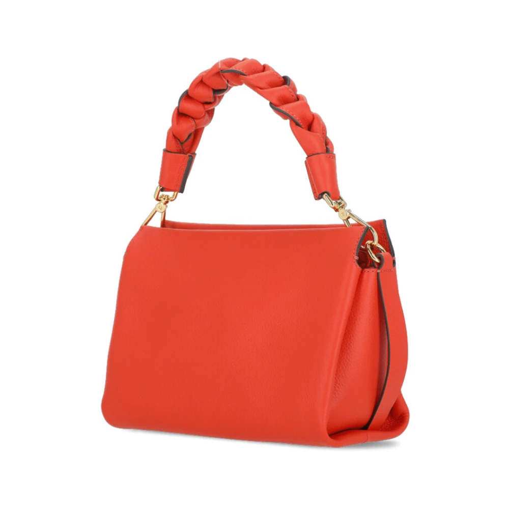 Coccinelle Oranje Pebbled Leren Schoudertas Orange Dames