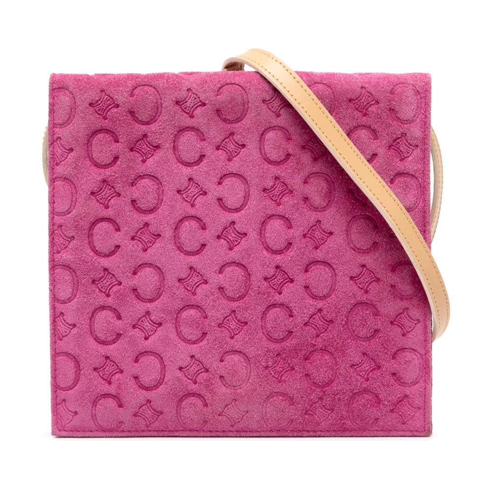 Celine Vintage Women's Pink Pre-Owned Patterned Shoulder Bag
