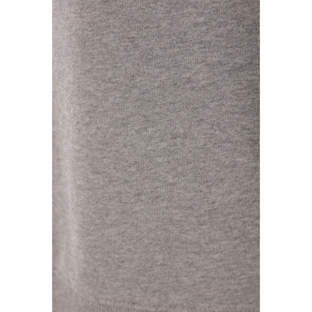 Maison Kitsuné Grijze Oversized Katoenen Trui met Borduursel Gray Heren