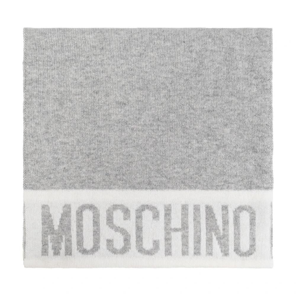 Moschino Sjaal met logo Gray Unisex