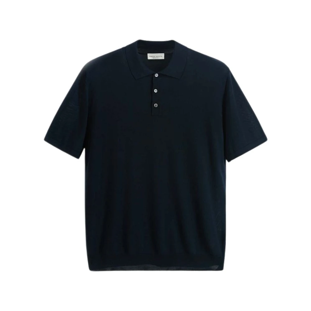 Roberto Collina Men's Blue Polo Shirts, L, Knit Polo
