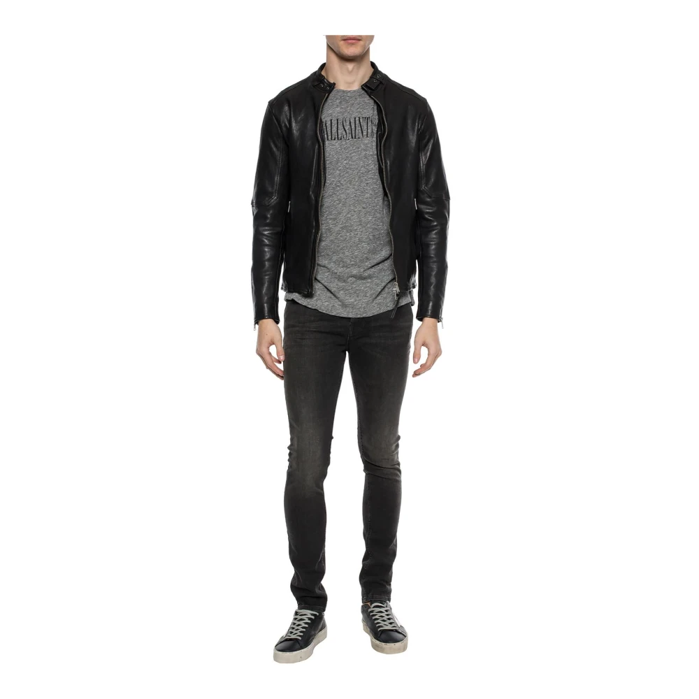 AllSaints Leren Jas Black Heren