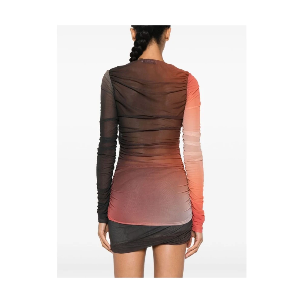 The Attico Gegradeerde Mesh Sweater met Gerimpelde Details Multicolor Dames