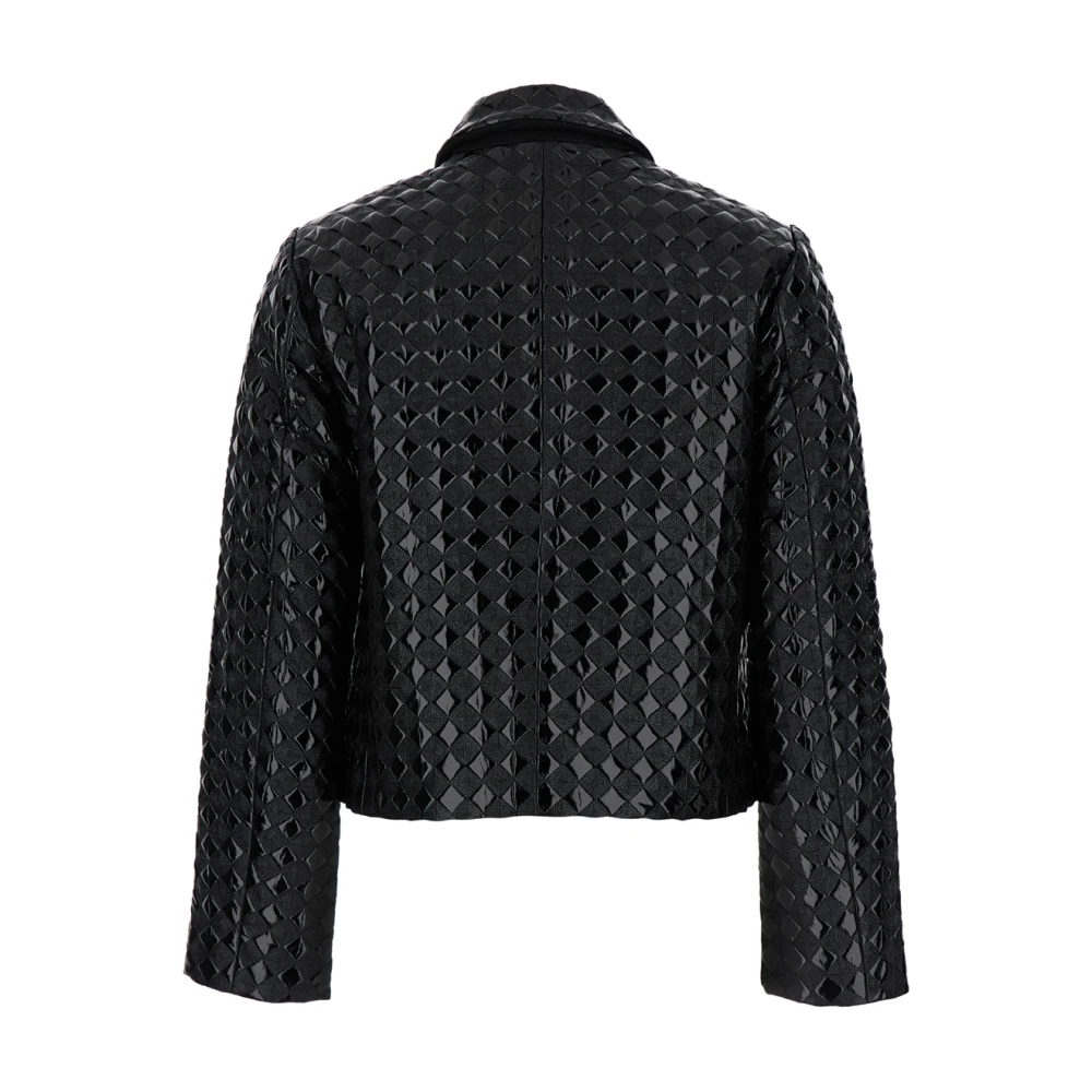 pinko Leopardi Zwarte Jas Black Dames