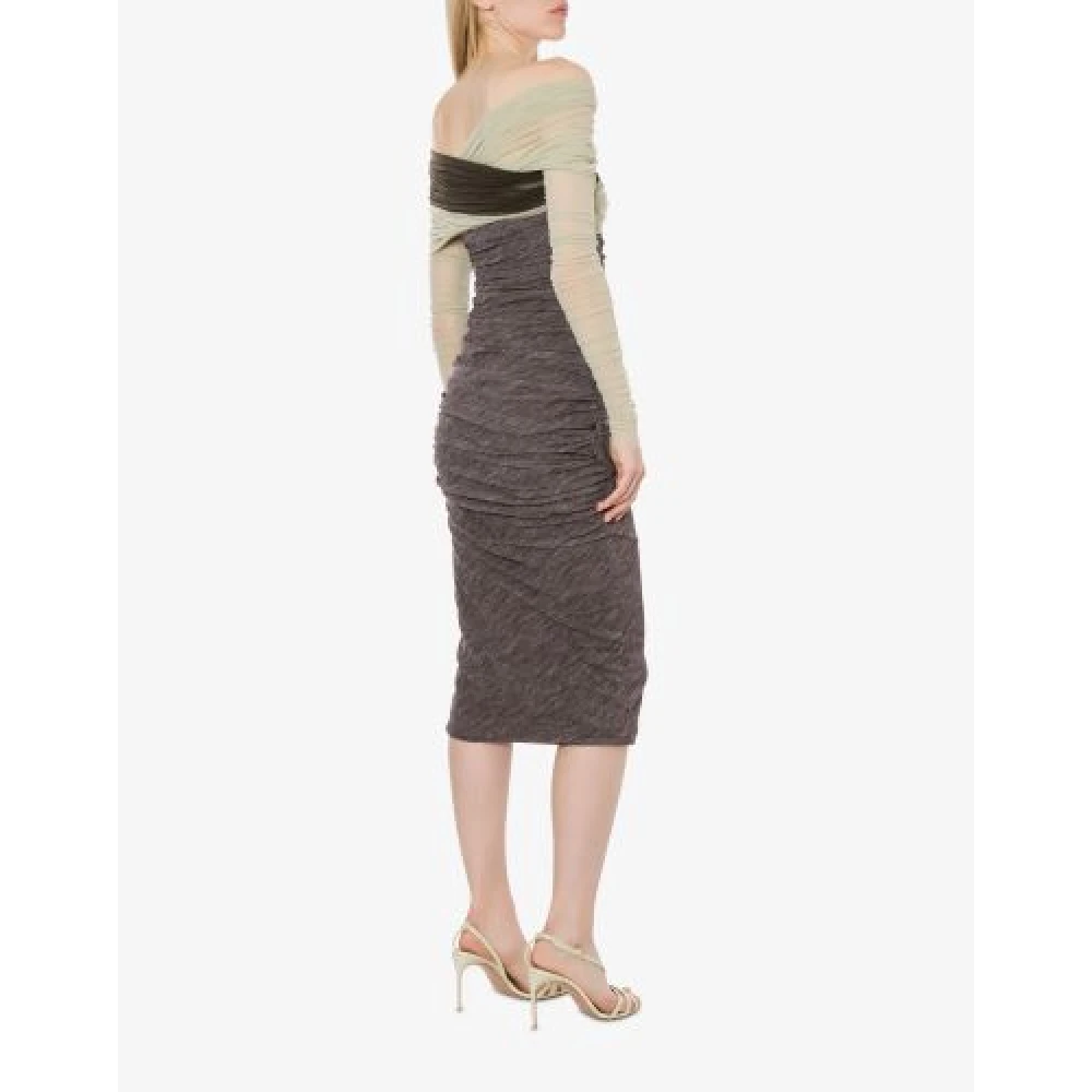 Philosophy di Lorenzo Serafini Grijze Tule Gedrapeerde Midi Jurk Gray Dames