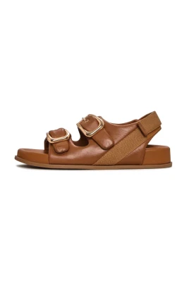 Bold Buckle Wedge Sandals