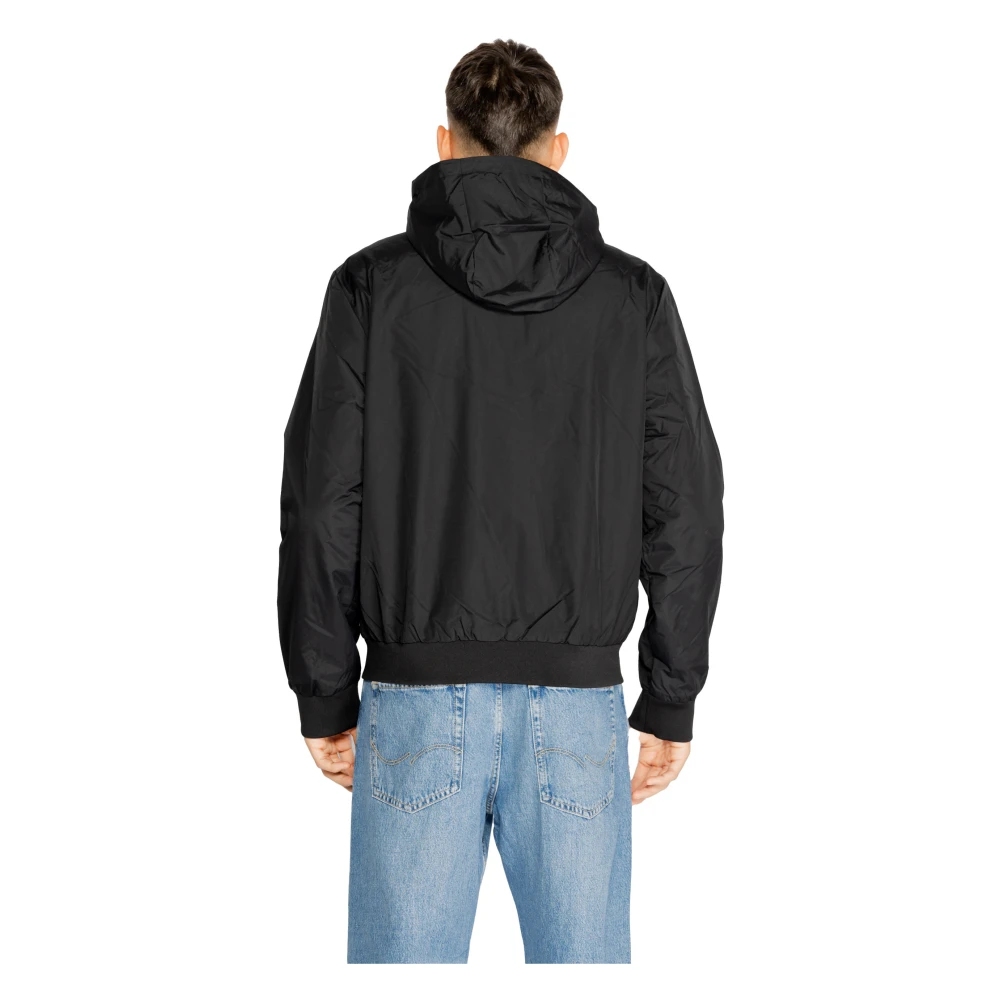 Emporio Armani EA7 Zwarte Zip-Up Hoodie Jas Mannen Herfst Winter Black Heren