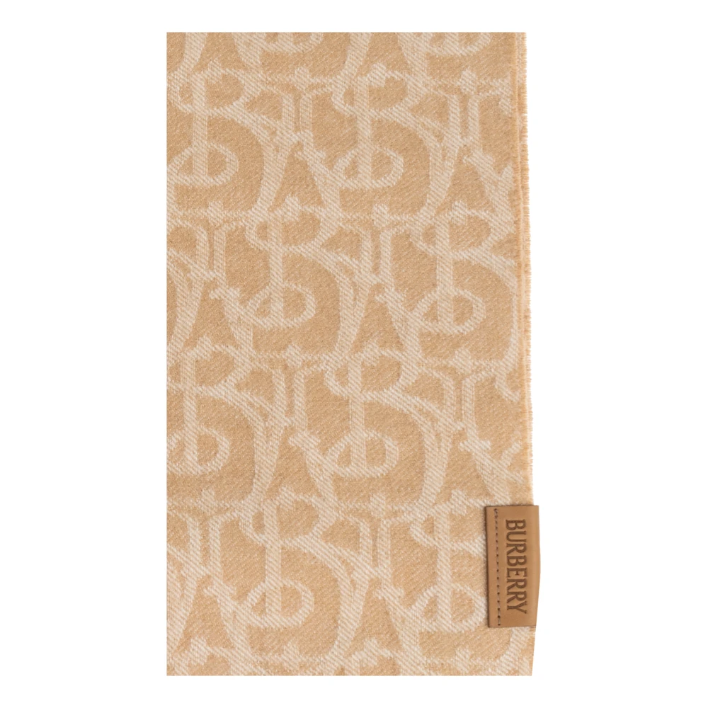 Burberry Kasjmier sjaal met franjes Beige Unisex