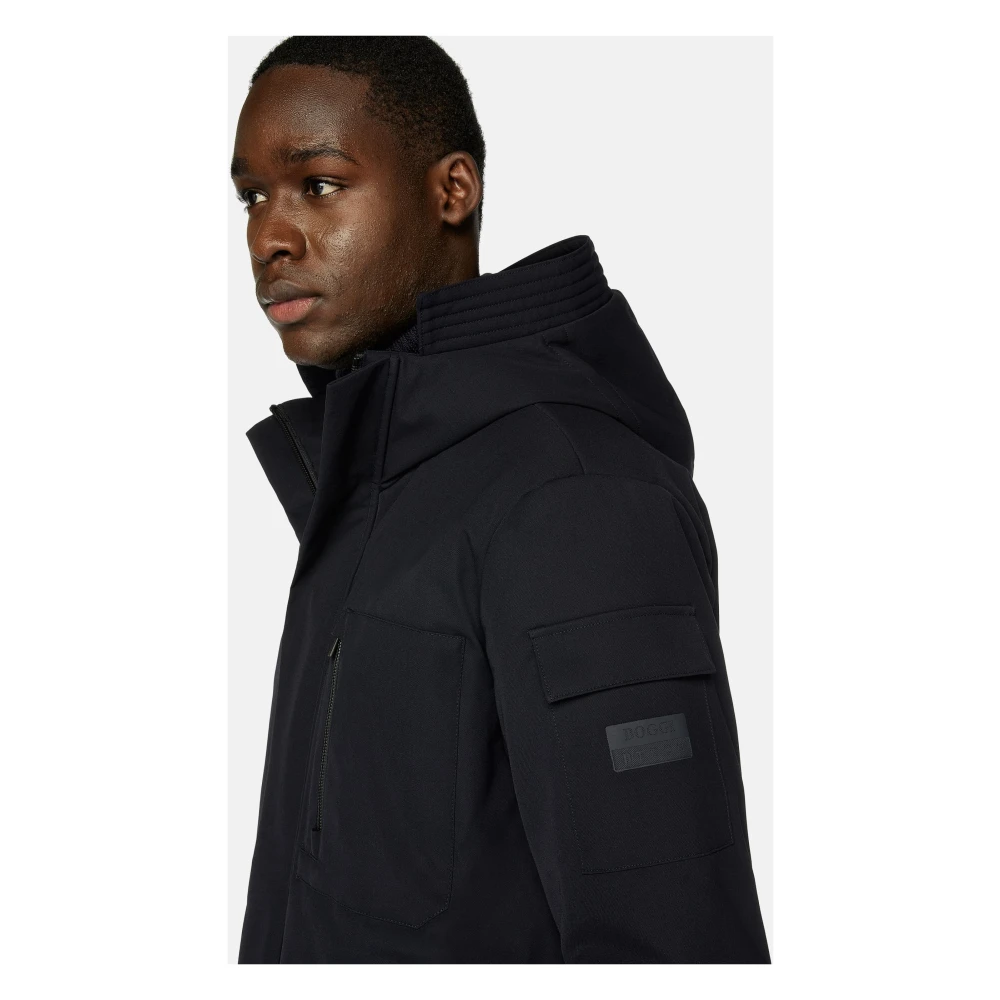 Boggi Milano Technical Fabric B Tech Parka Black Heren