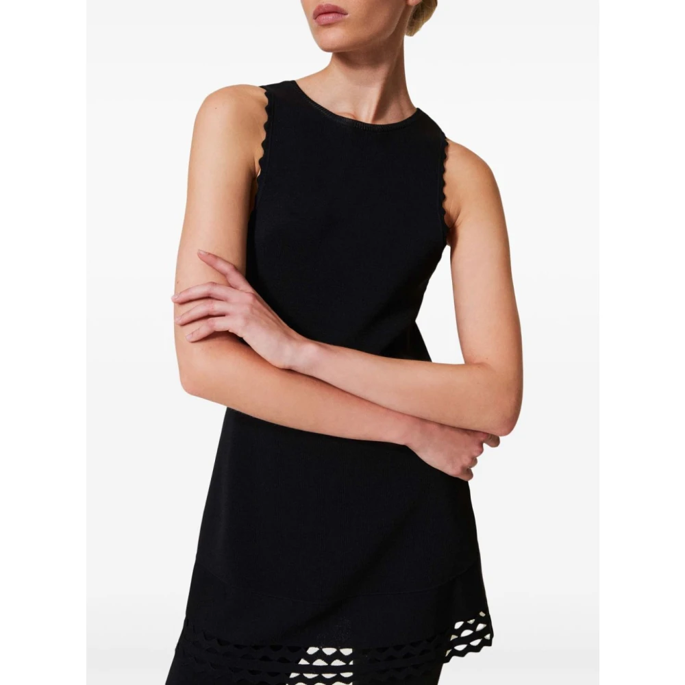 Twinset Zwart Mouwloos Ronde Hals Top Black Dames