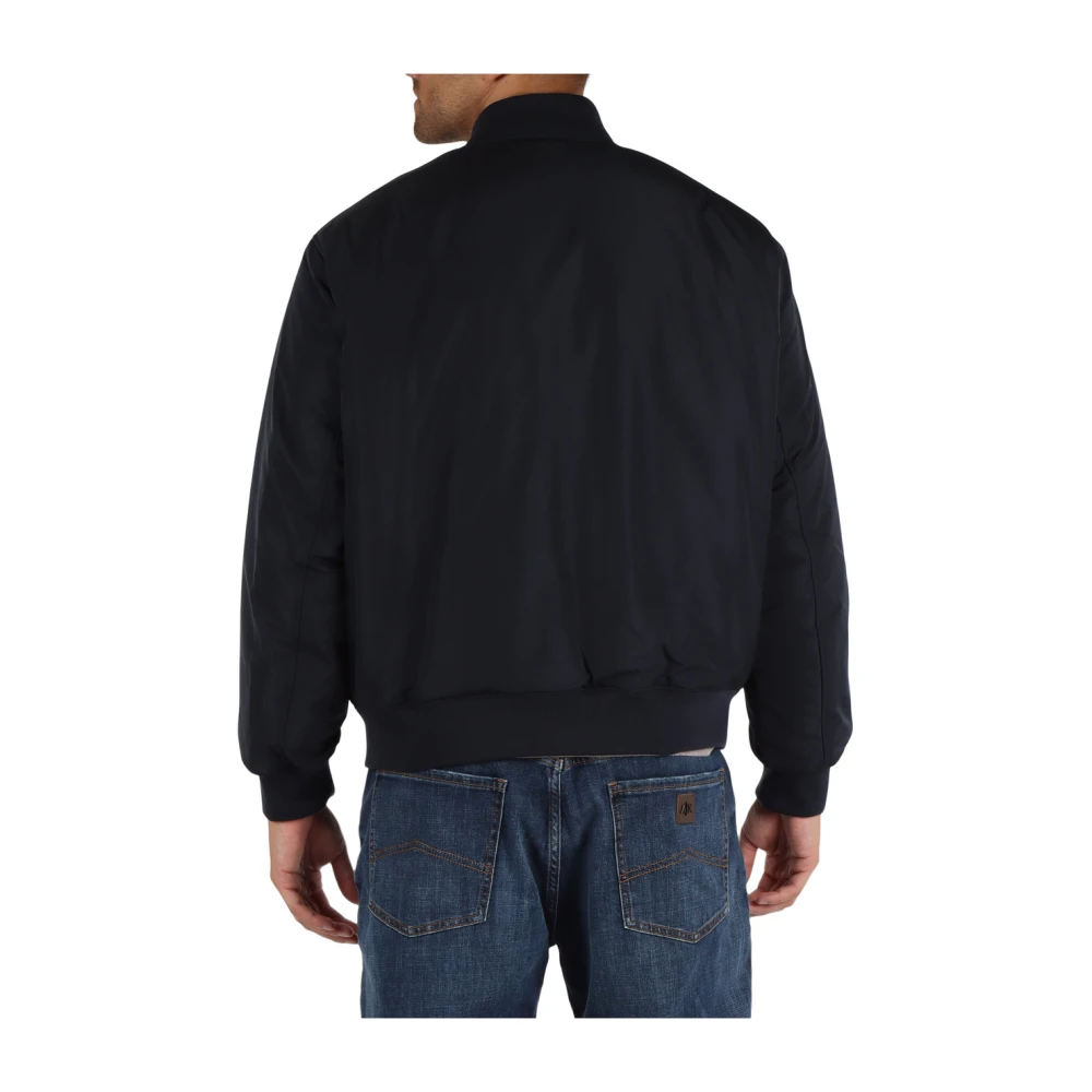 Armani Exchange Gewatteerde bomberjack met logopatch Blue Heren