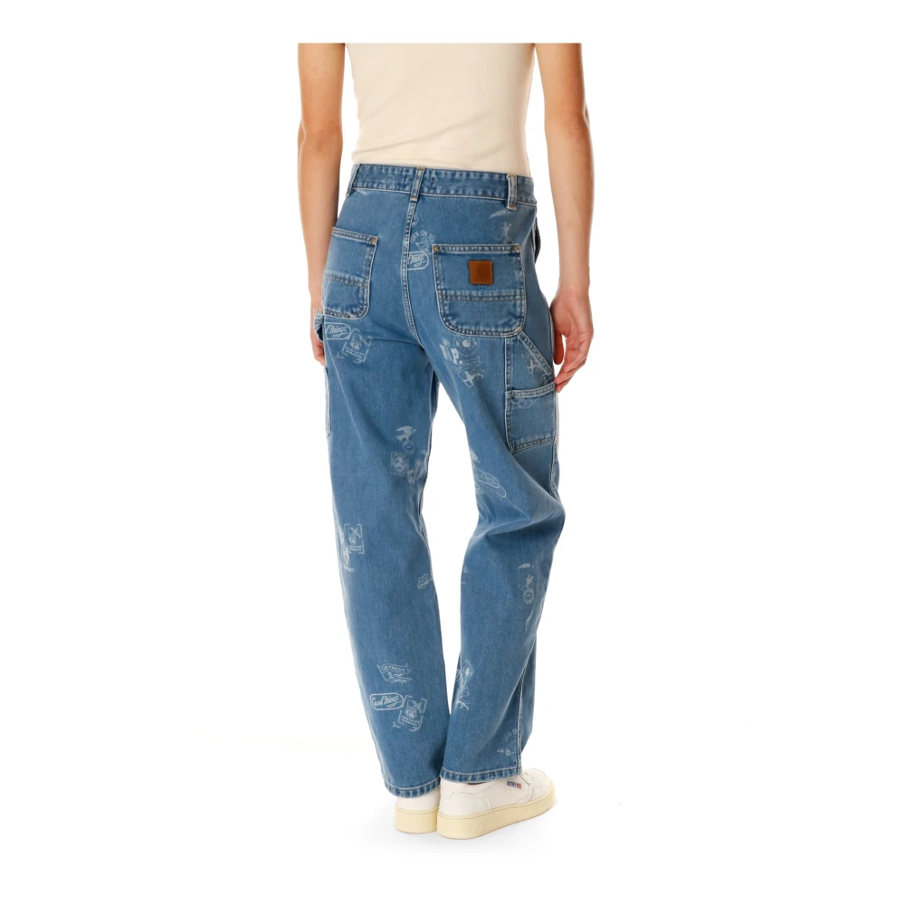 Carhartt WIP Utility Straight Fit Jeans Blue Dames
