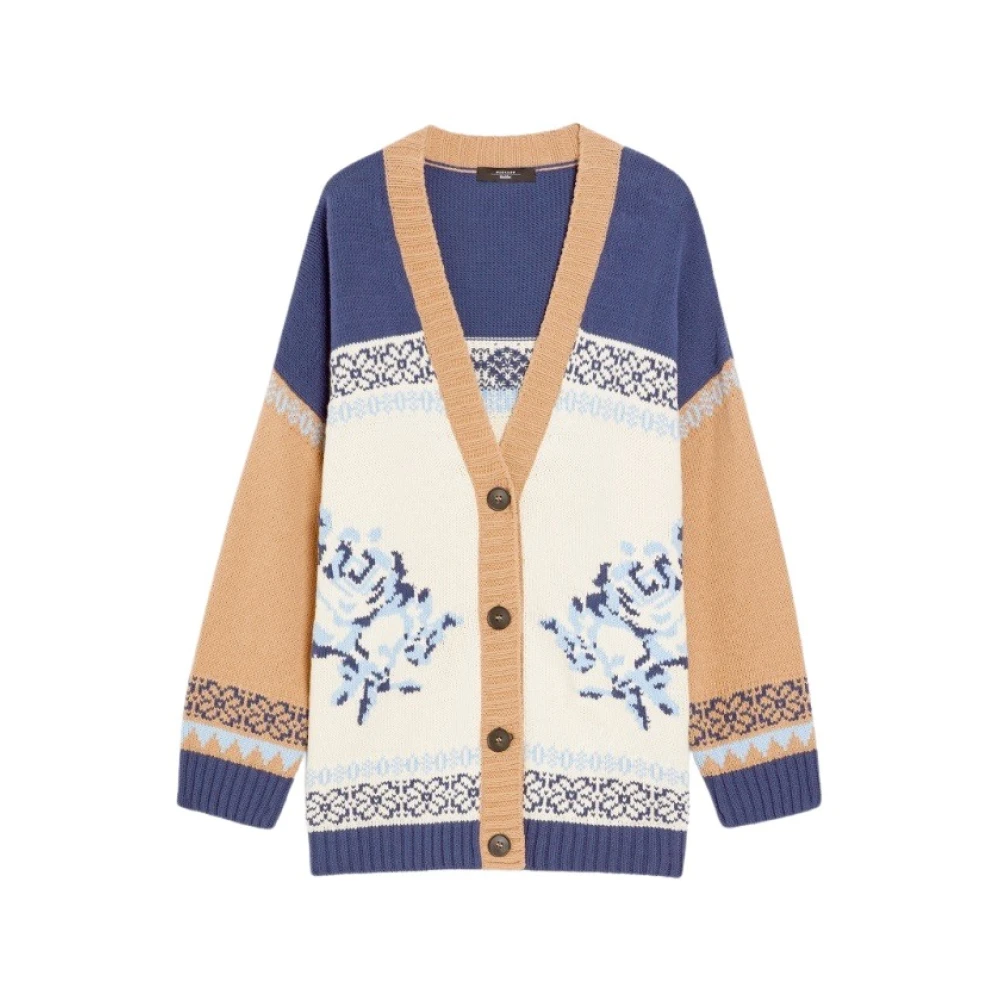 Max Mara Weekend Gebreide katoenen vest met V-hals Multicolor Dames