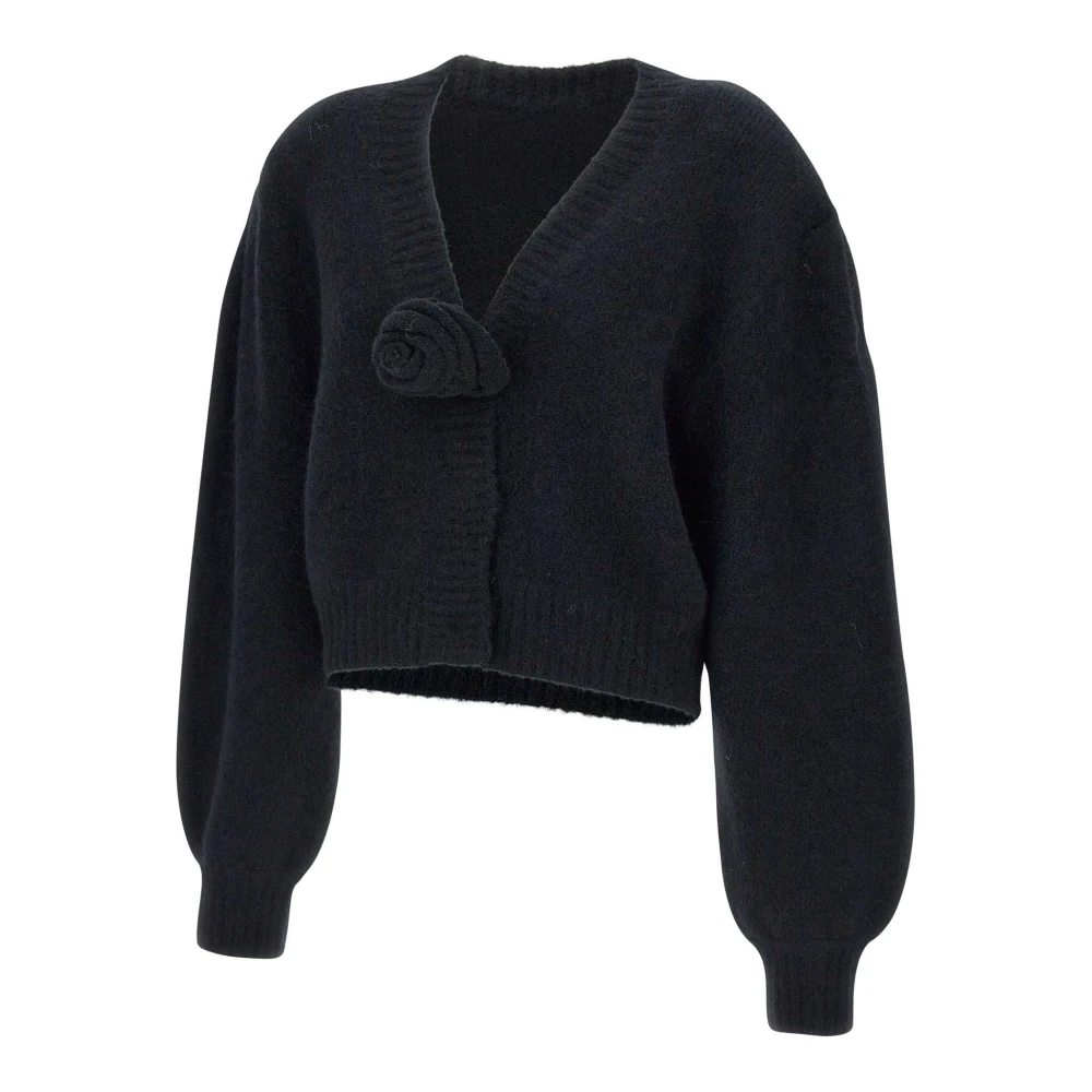 Svart Ull Alpakka Cardigan V-Hals