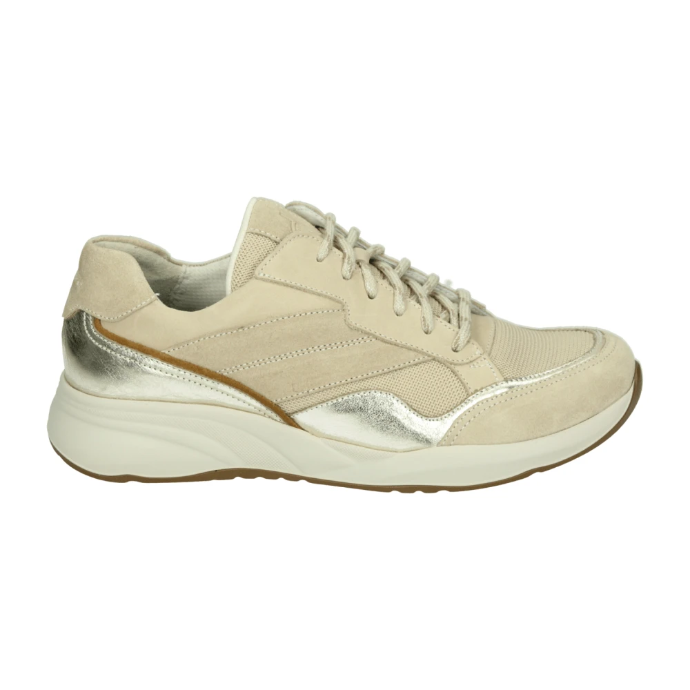 Durea Sportieve Lage Damesschoenen in Taupe Dames Schoenen Beige