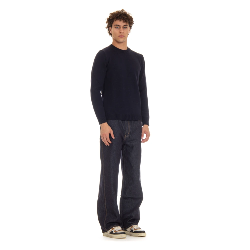 Roberto Collina Blauwe Merino Trui Hoge Kwaliteit Blue Heren