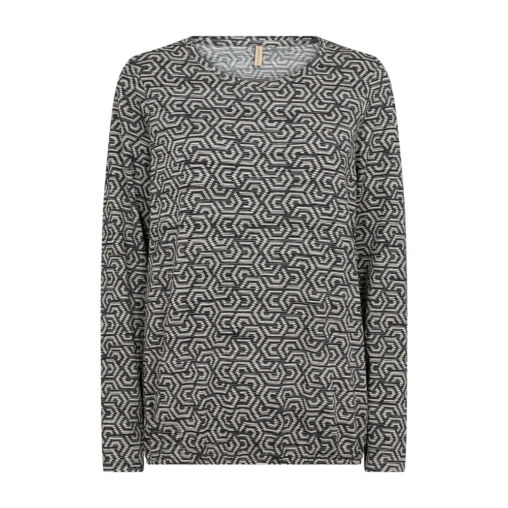 Soyaconcept Geometrisch Print Shirt Zwart Black Dames