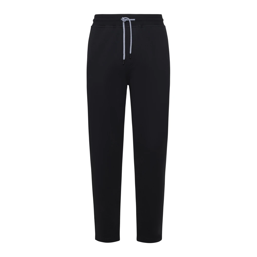 BRUNELLO CUCINELLI Zwarte Sweatpants Elastische Taille Rechte Pijp Black Heren